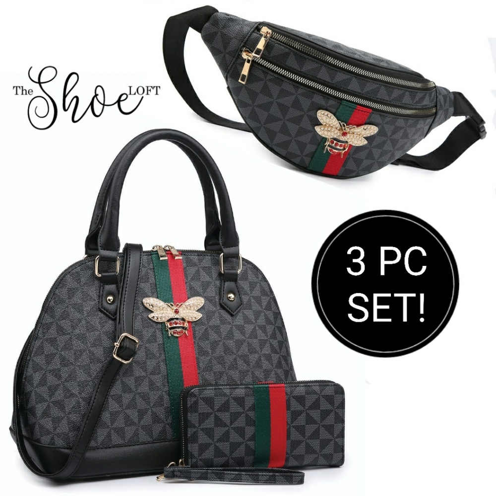 Queen Bee Belt Bag, Wallet & Satchel Set